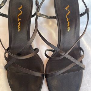 Nina Women's Black Strappy Sandals